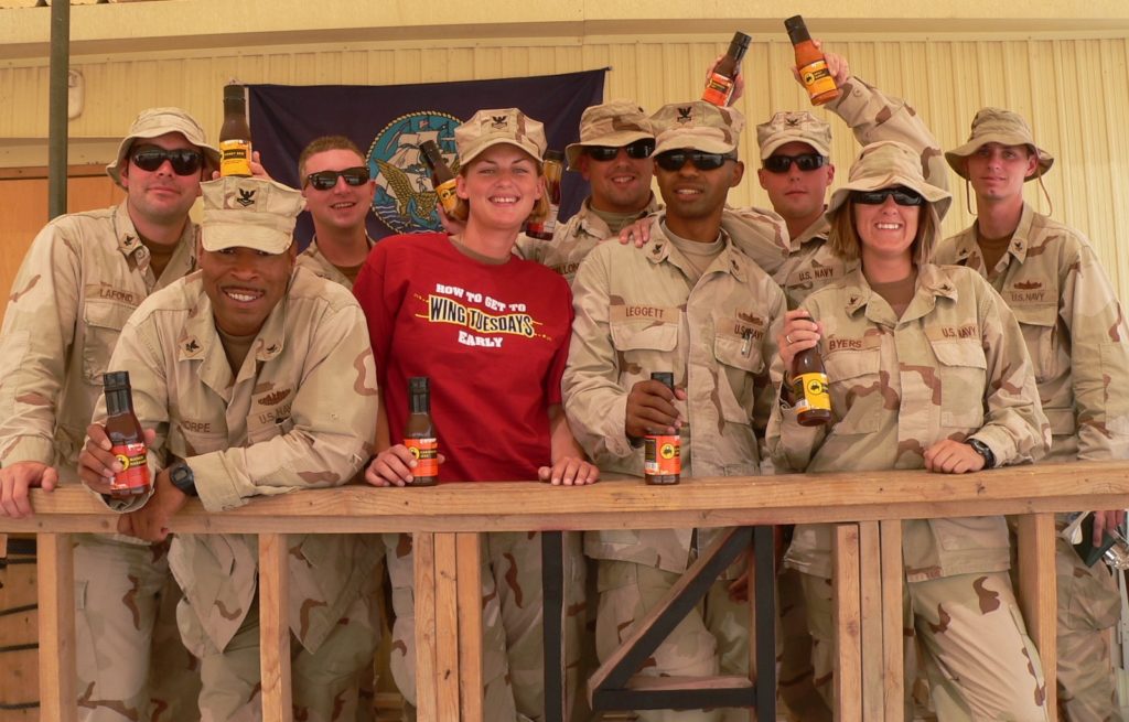 Shelby Hoffman worked at Buffalo Wild Wings while serving in the Navy