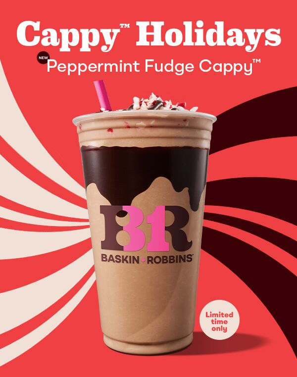 Baskin Robbins Baskin-Robbins New Limited-Edition Peppermint Fudge Cappy™ — product image